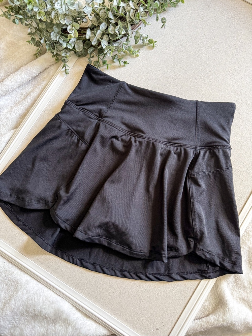 Black Mini Athletic Skirt with Built in Shorts Size Small